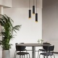 Lustra Sivani MR - 979, Opviq, 35 x 114 cm, 3 x E27, 100W, negru/galben