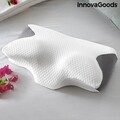 Ergonomikus kontúrú nyakpárna, visco-elasztikus, InnovaGoods, Conforti, 62 x 36 x 14 cm, fehér/szürke