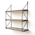 Evila Originals Fali polc, WR040, 55x15x60 cm, lucfenyő, barna/fekete