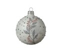 Gömb Branche, Decoris, Ø8 cm, üveg, ezüst