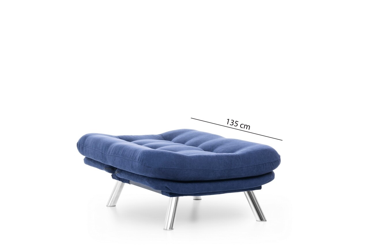 Misa Solo Kihúzható Fotel, Futon, 135x88 Cm, Fém, Tengerkék