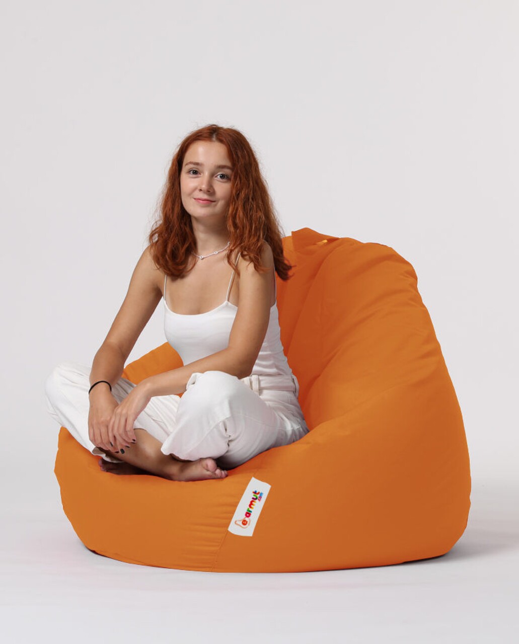 Bean Bag Babzsák, Ferndale Premium XXL, 115x130 Cm, Vízhatlan Poliészter, Narancssárga