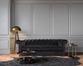 Oxford Chesterfield Kihúzható kanapé, 88x216x75 cm, 3 személyes, grafit szürke
