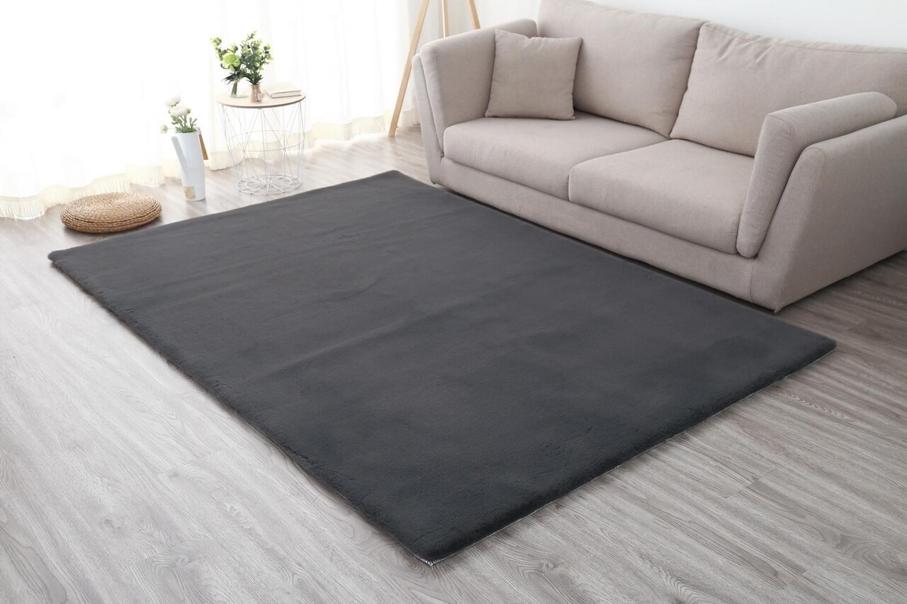 Puha Shaggy szőnyeg, Heinner, 70x140 cm, poliészter / pamut, fekete