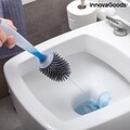 WC kefe szappanadagolóval, Bruilet InnovaGoods, öntapadós fali tartó, 10x45 cm