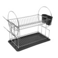 Versa Edénycsepegtető dupla tartóval, 42.5x23.5x36 cm, vas, szürke
