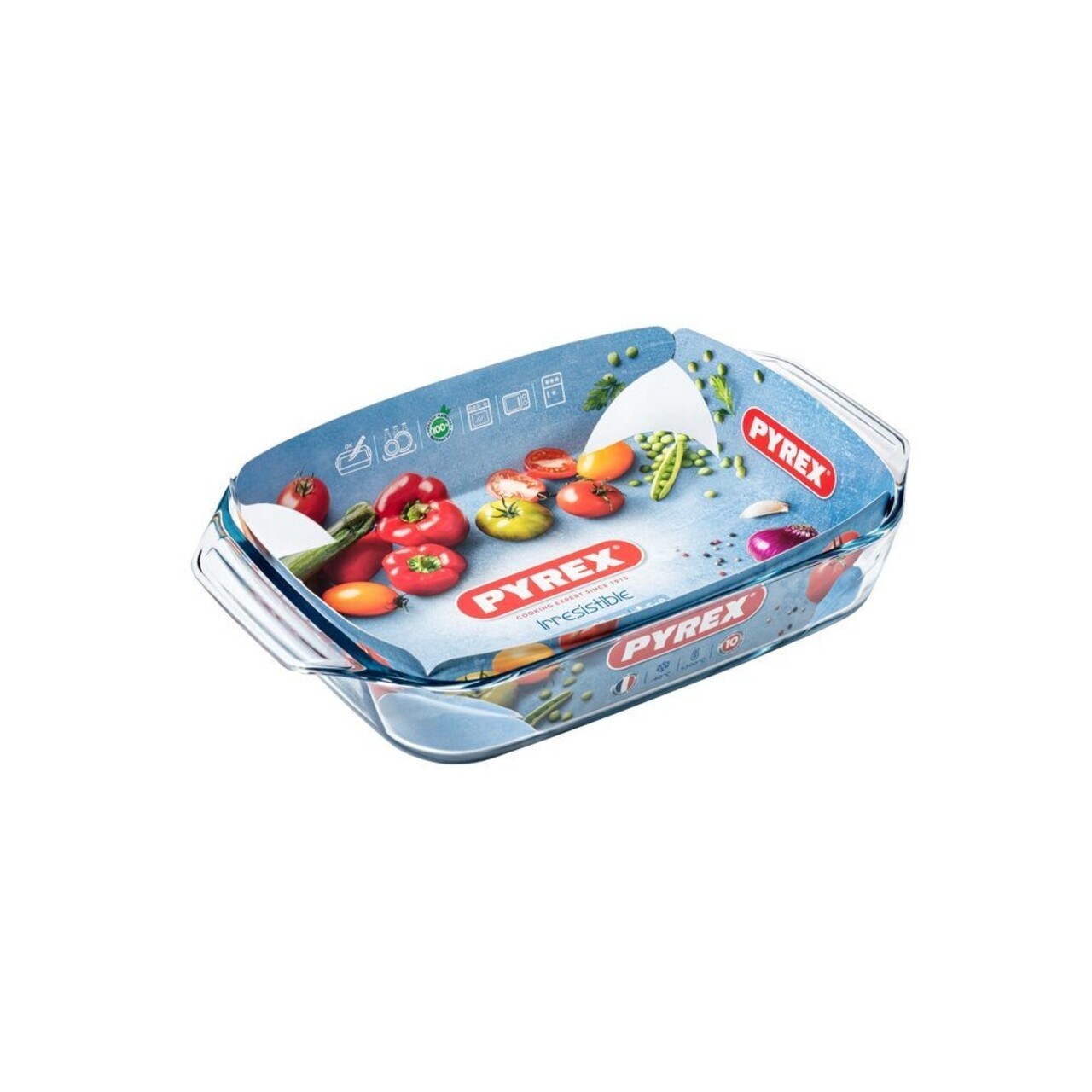 Pyrex Irresistible Téglalap alapú sütőtál, 39x25 cm, 4 L, boroszilikát üveg