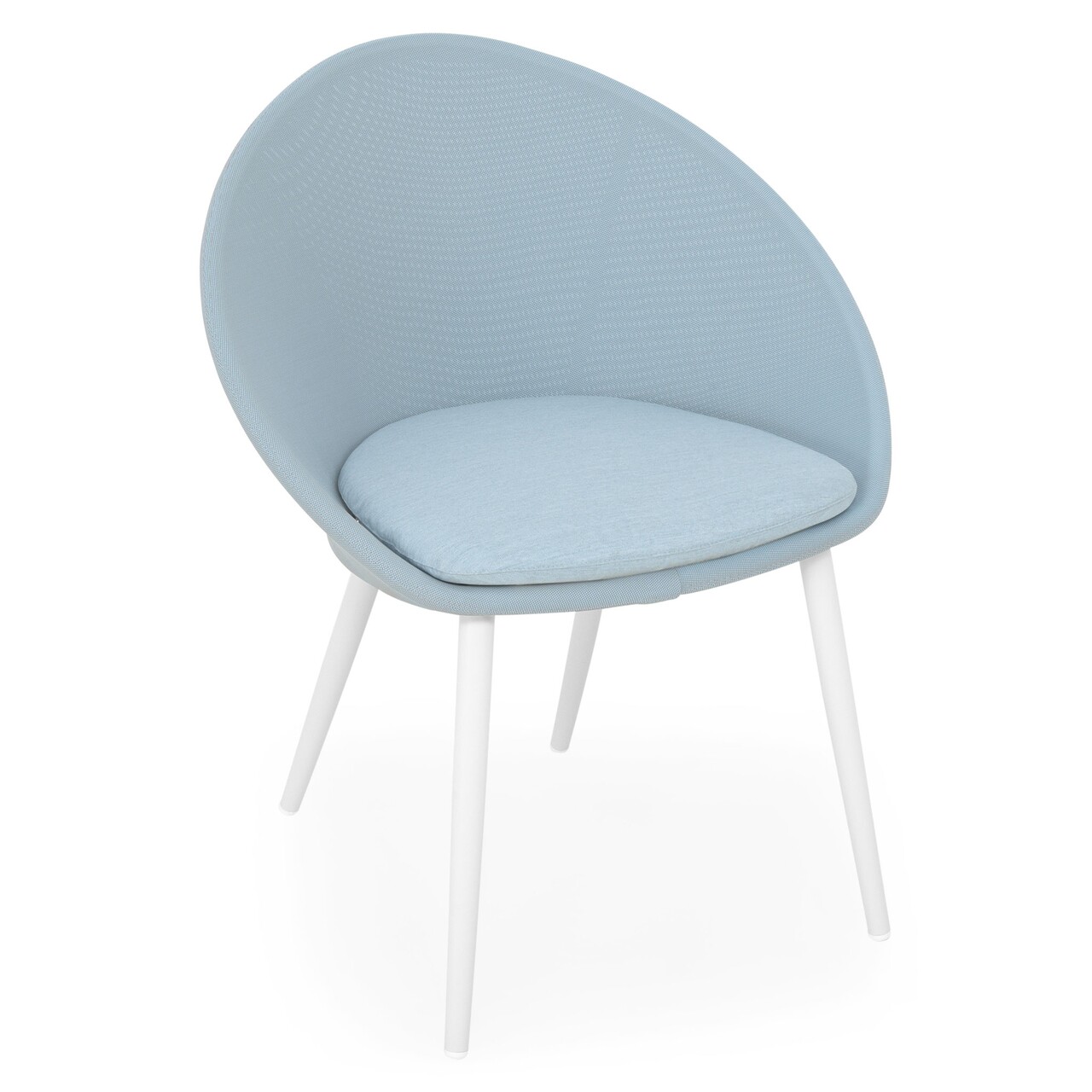 Spade 4 db Kültéri szék, L.62 l.66 H.82 cm, alumínium/textíl, fehér/kék