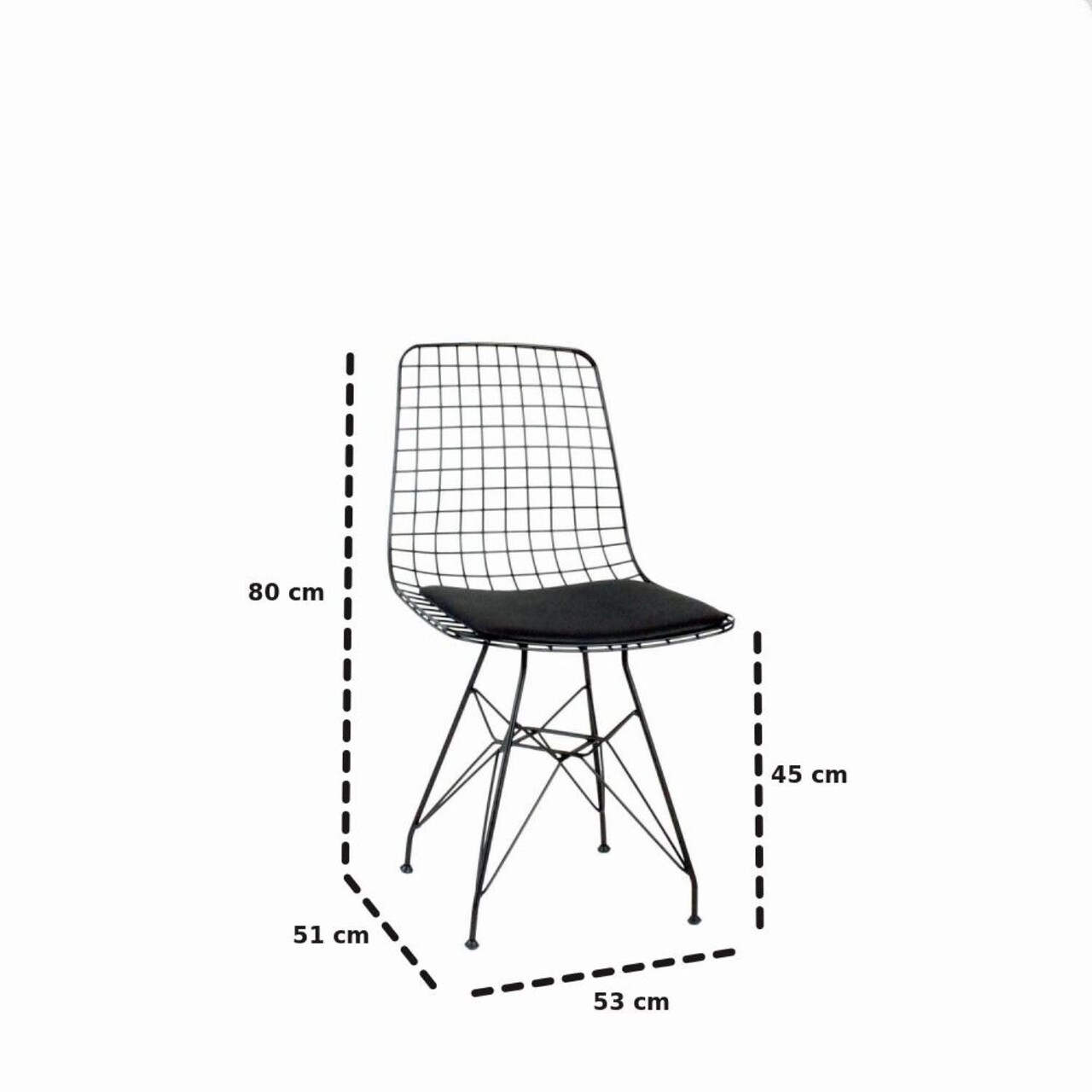 Tekli Szék, Plass Design, 53x51x80 Cm, Fém/öko-bőr, Fekete