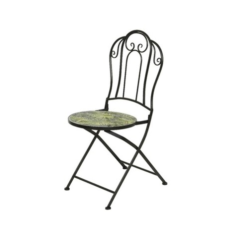 Pálmalevél kerti szék, Decoris, 39x46x92 cm, fekete
