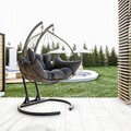 Hanedan Terasz/kerti hinta, Kalune Design, 150x124x189 cm, antracit szürke/fekete