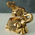 Elephant Tromina V1 Gyertyatartó, Boltze, 12x8x10 cm, poligyanta