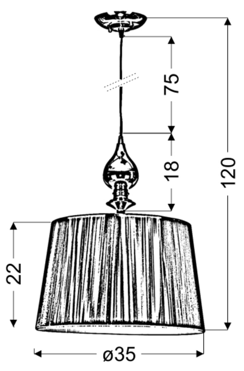 Gillenia Csillár, Candellux, 35 X 120 Cm, 1 X E27, 60W, Ezüstszín