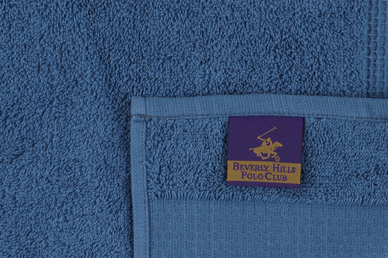 Beverly Hills Polo Club 4 Db Fürdőszobai Törölköző, 50x90 Cm, Pamut, Kék