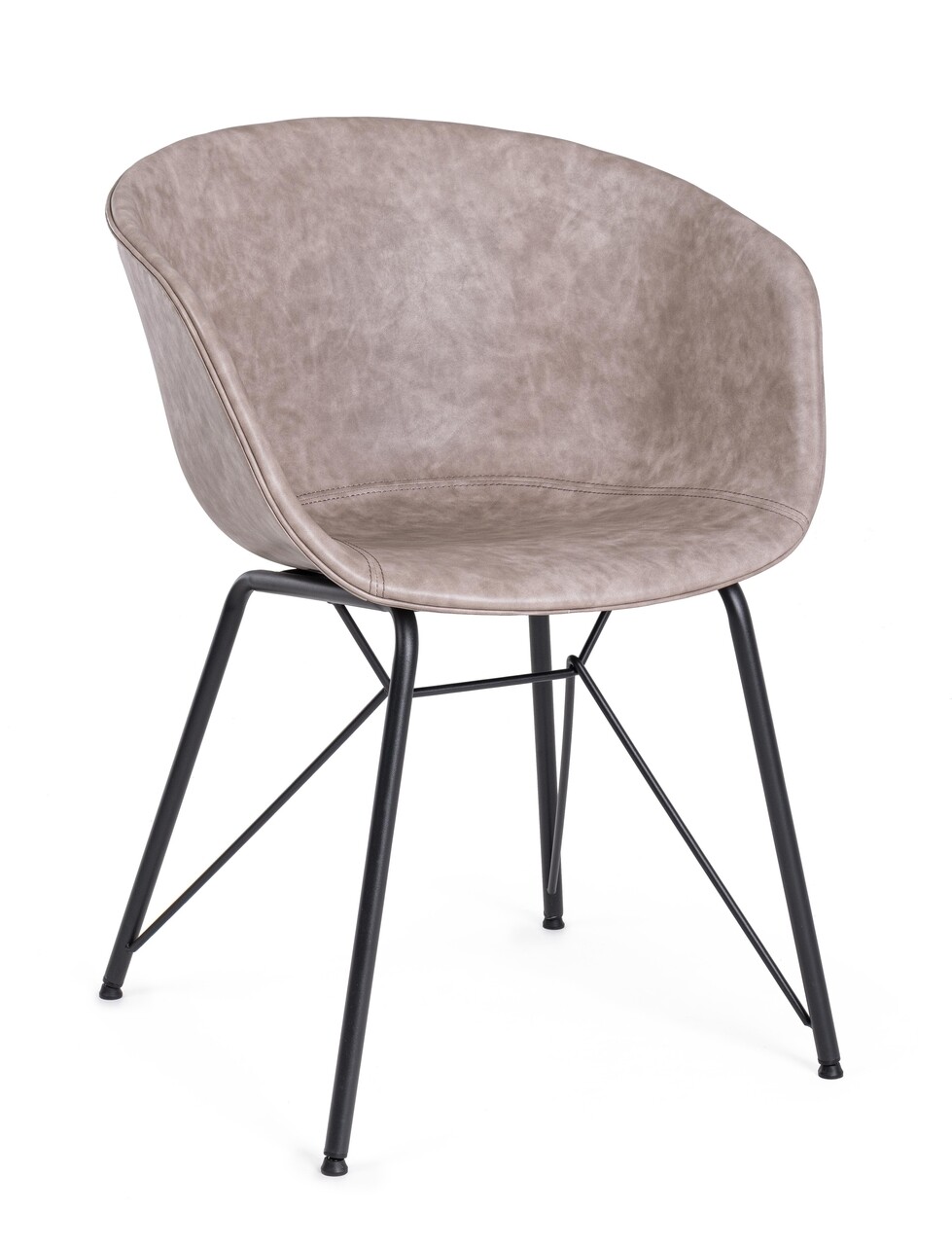 Warhol szék, bizzotto, ökológikus bőr, 59x54.5x80 cm, bézs/fekete