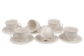 Kutahya Porselen 6 db Csésze és 6 db Kistányér, CPR12CT0014, 180 ml, porcelán, fehér
