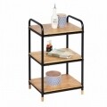 Tetőtéri polc 3 polccal, Weko, 33,5 x 42 x 69 cm, bambusz / fém, natúr / fekete