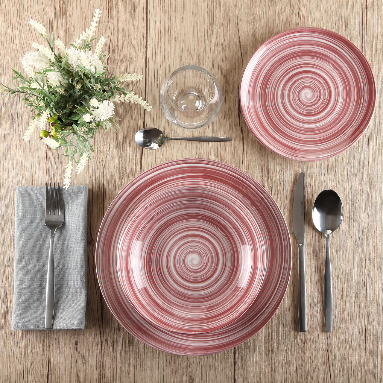 Pink artesia 18 darabos étkészlet, versa, porcelán