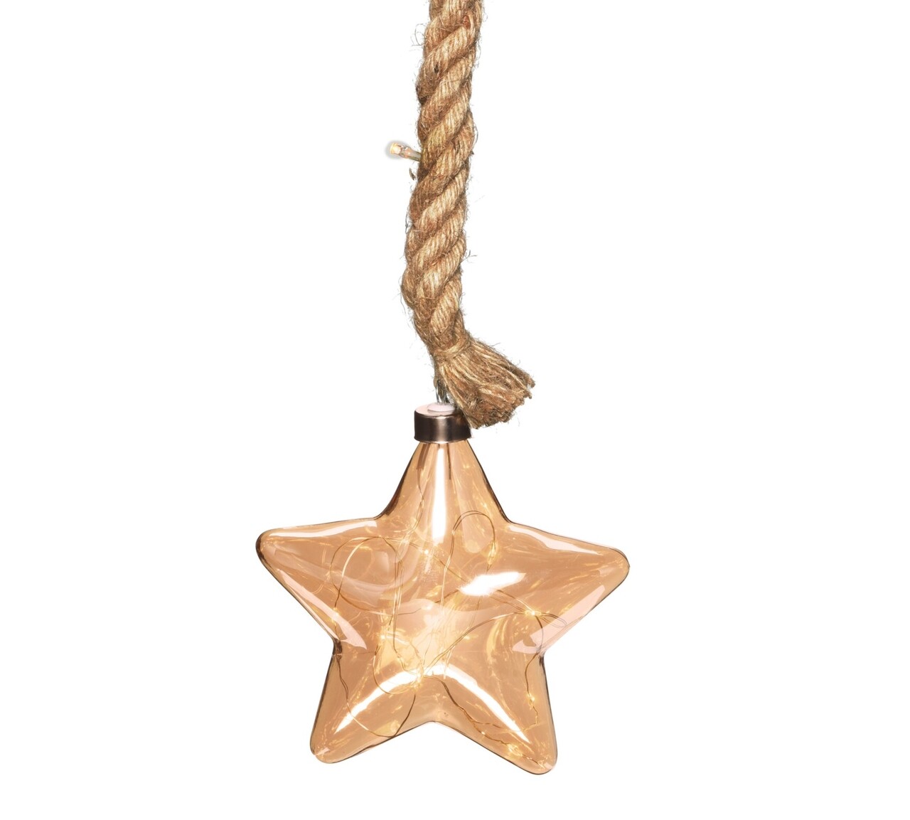 Rope Star Fénydekoráció, 15 LED-el, Ø18 cm, üveg