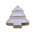 Tree Vágódeszka és 3 db Tányér, Decoris, 27,5x20,5x3,8 cm, bambusz / kerámia csempe