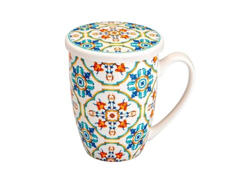 Medicea Flame Bögre fedővel és szűrővel, Brandani, 350 ml, porcelán
