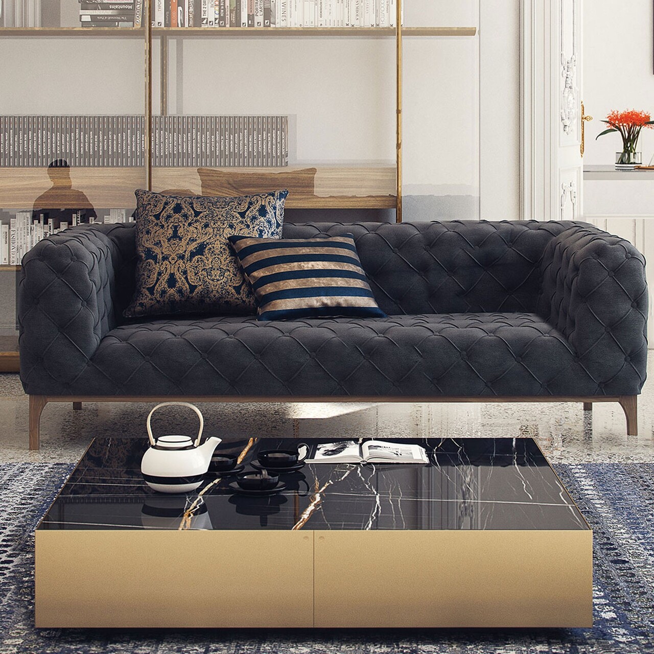 Fashion kanapé, ndesign, 2 személyes, 198x100x71 cm, fa, szürke
