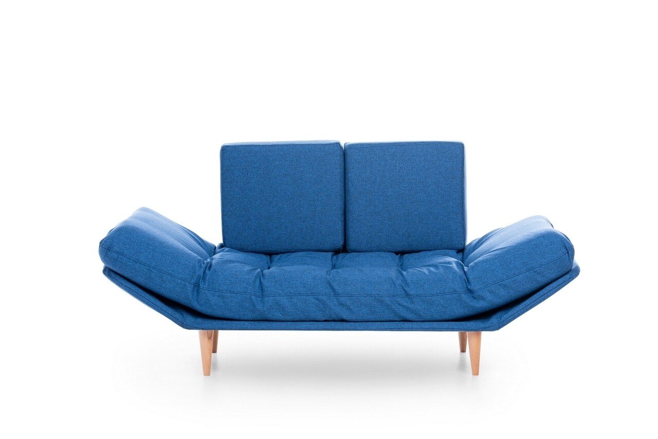 Nina Daybed Kihúzható Kanapé, Futon, 3 Személyes, 200x70 Cm, Fém, Világoskék