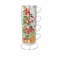 4 db csésze készlet fém tartóval, Tognana, Santa Climb, 320 ml, porcelán / acél