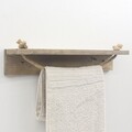 Evila Originals Törölközőtartó fa polccal, 50x9x10 cm, lucfenyő, barna