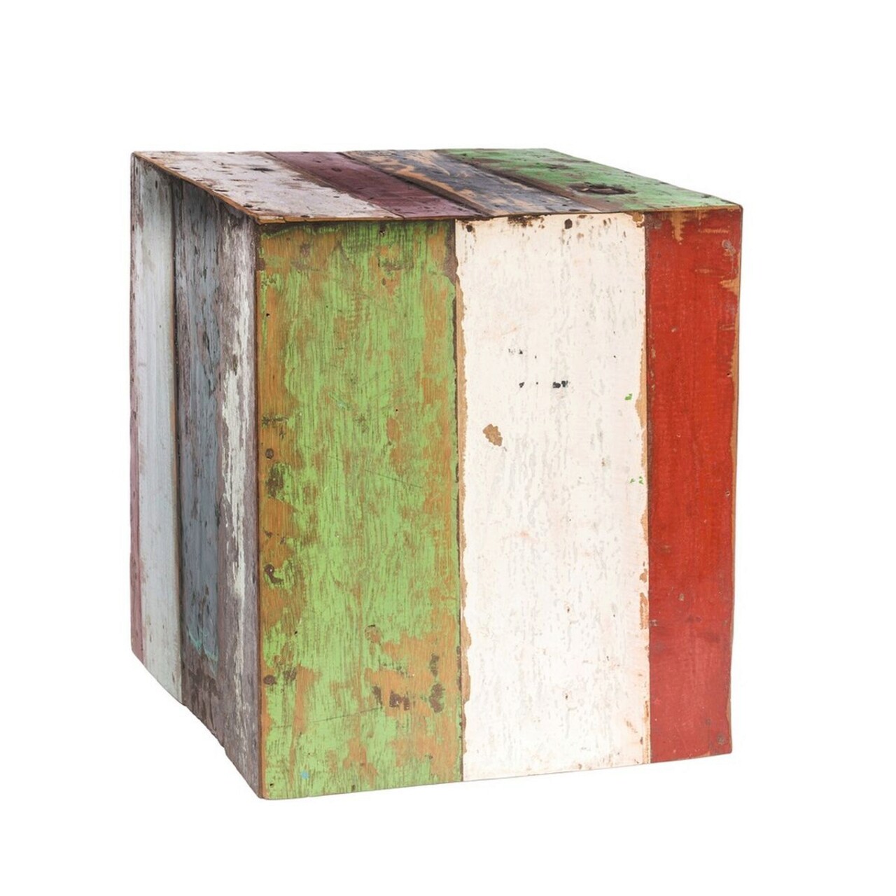 Calypso Kerti zsámoly, 40 x 40 x 45 cm, újrahasznosított tíkfa, színes