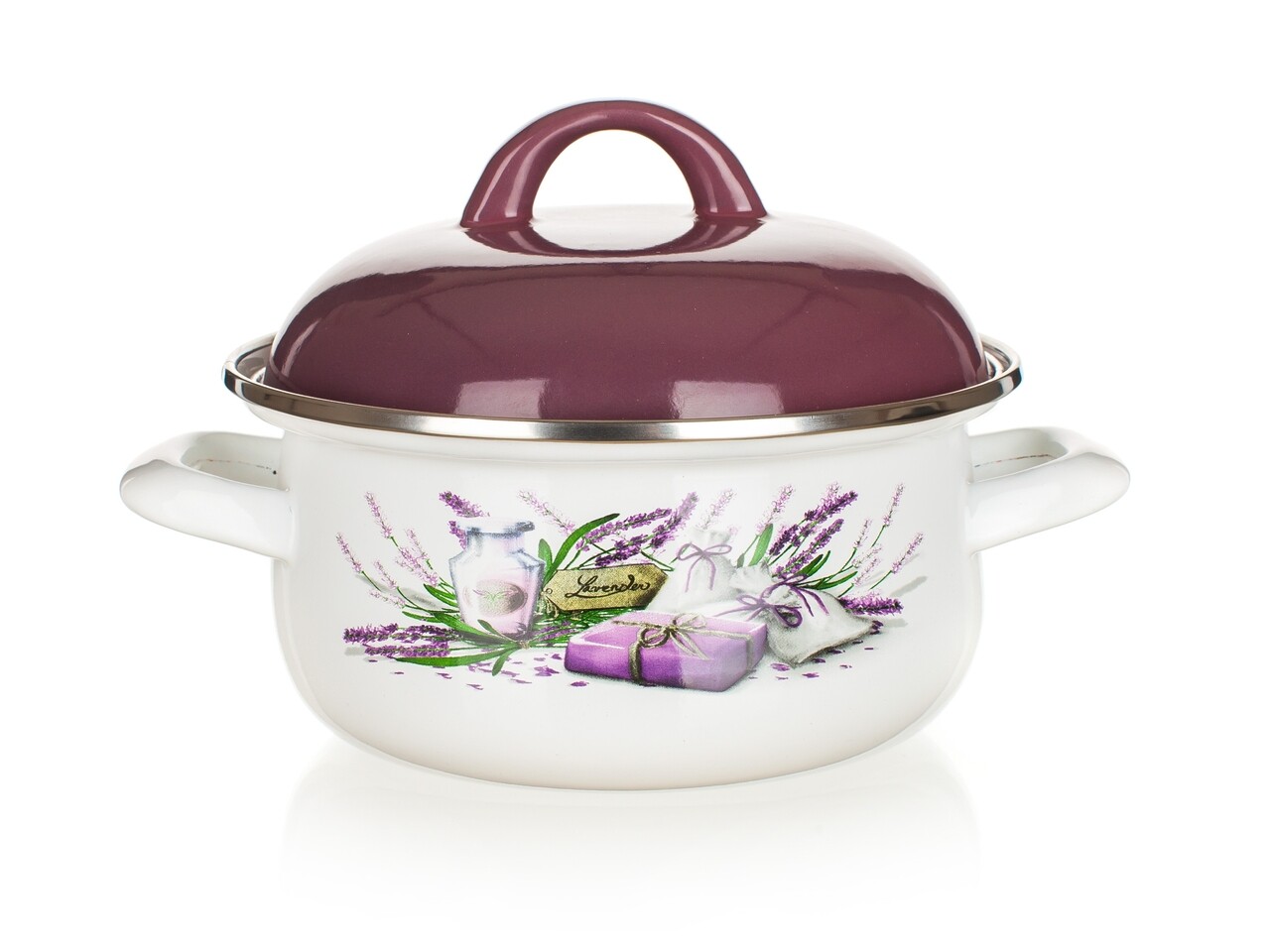 BANQUET Zománc lábas LAVENDER 20 cm, 2,1 l