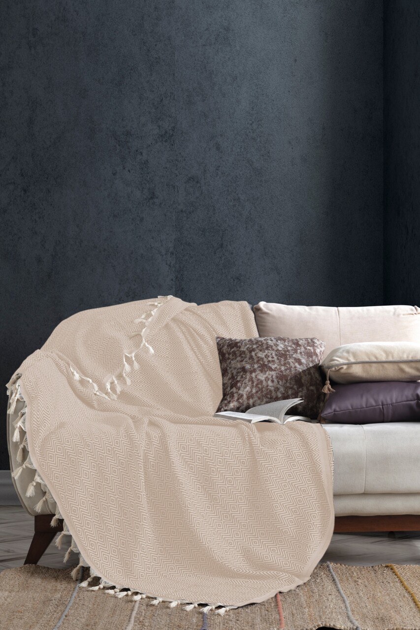 Fiona ágytakaró, 170x240 cm, 100% pamut, viaden, bézs