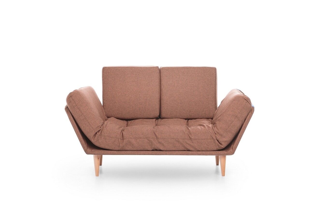 Nina Daybed Kihúzható Kanapé, Futon, 3 Személyes, 200x70 Cm, Fém, Világosbarna