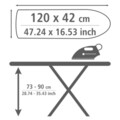 Állítható magasságú vasalódeszka, Weko, Advance, 42 x 120 cm, fém / pamut