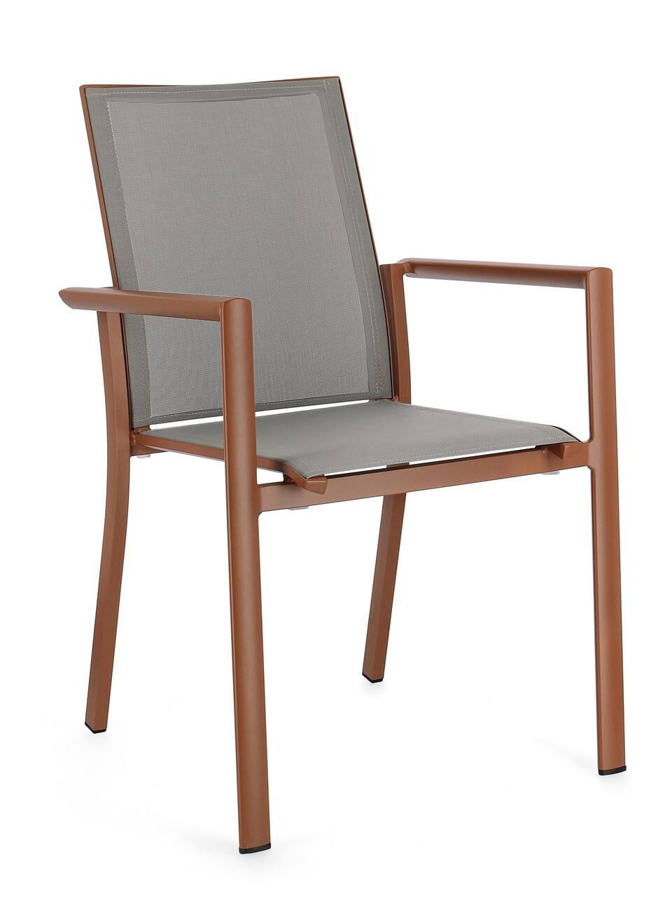 Konnor Kerti szék, Bizzotto, 56.2 x 60 x 88 cm, alumínium/textilén, terrakotta
