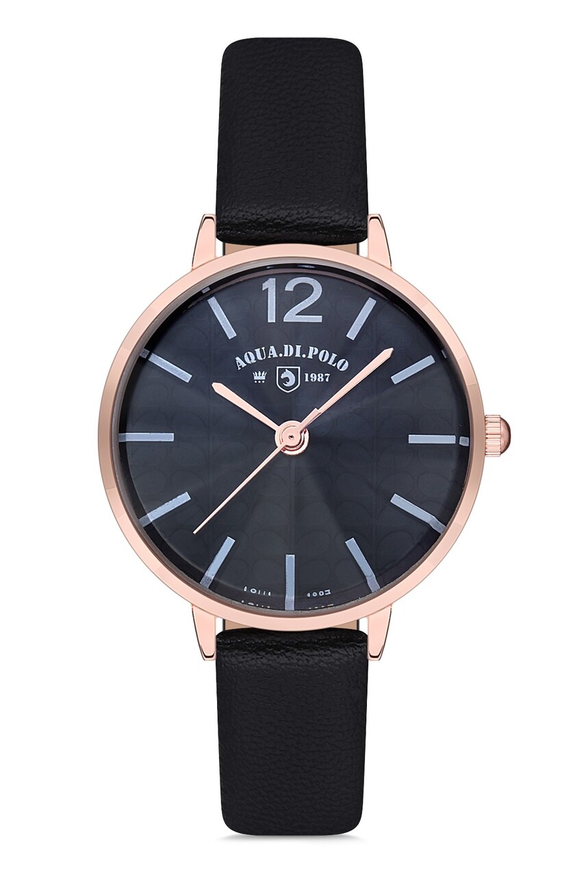 Női karóra APWA030600, Aqua Di Polo, fém/bőr, fekete