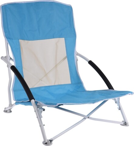 Összecsukható szék a strandhoz, fém, kék