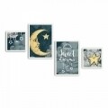 Set 4 tablouri decorative, Alpha Wall, Sweet Dreams, 30x30/35x50 cm