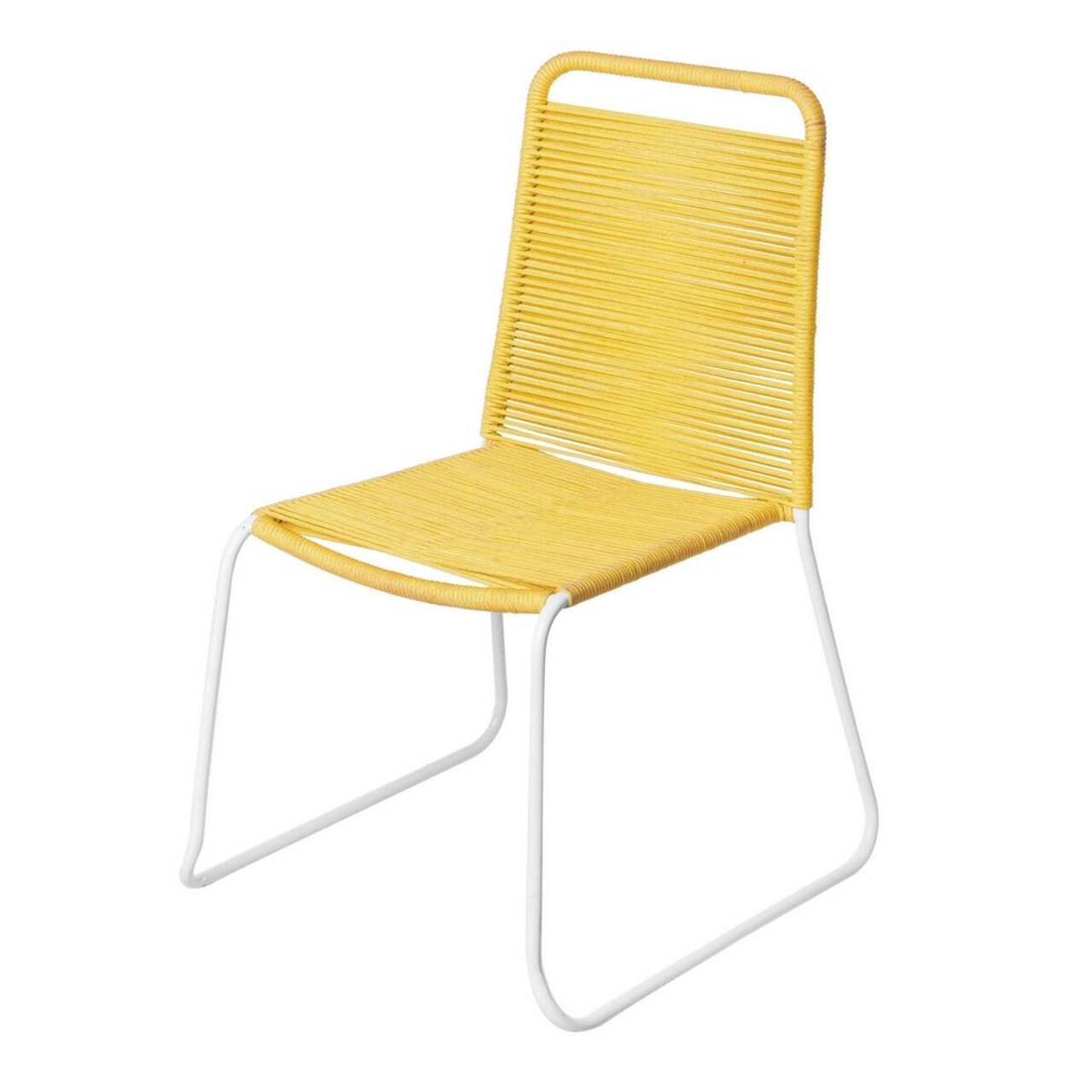 BigBuy Home Antea Light Legs Kerti szék, 53 x 53 x 88 cm, acél/madzag, mustársárga