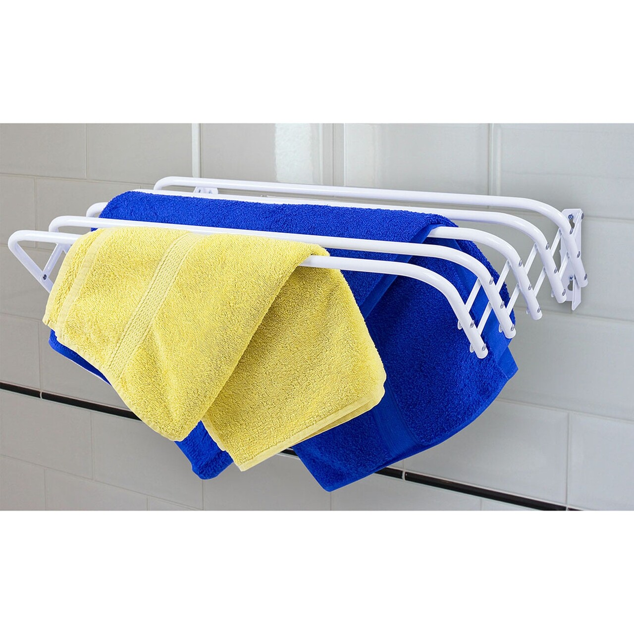 Towel Flex 5, Falra rögzíthető kihúzható ruhaszárító, 5 m szárító felület, acél