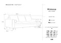 Mimosa Kihúzhatós kanapé, Mazzini Sofas, 3 személyes, tárolóládával, 220x100x92 cm, bársony, piros
