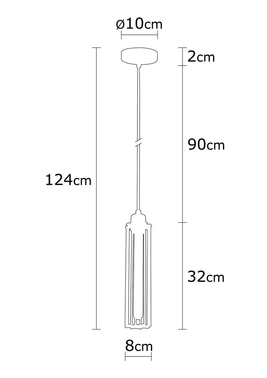 Likya N-1003 Csillár, Noor, 10 X 124 Cm, 1 X E27, 100W, Fekete