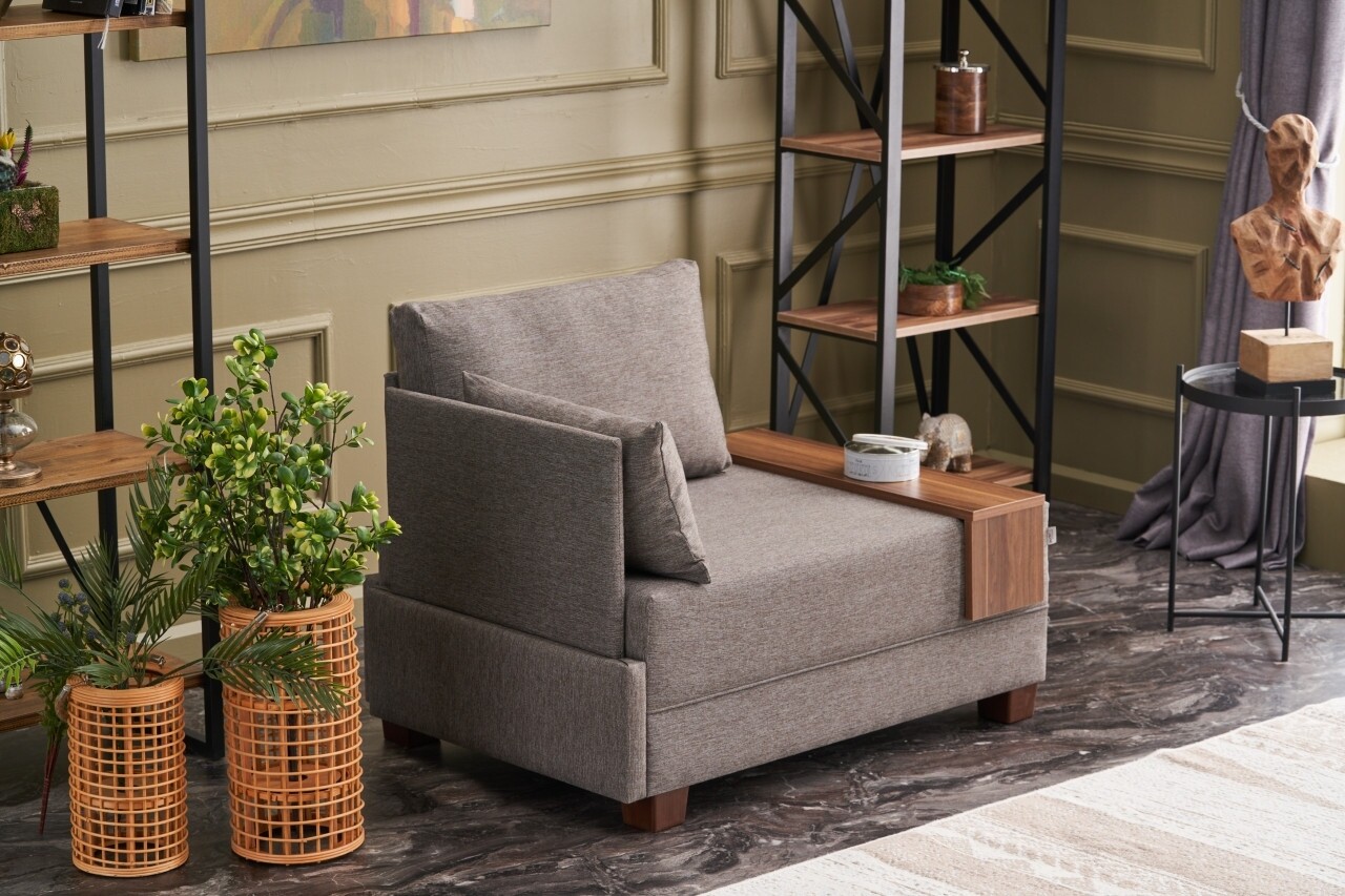 Fotel Fly Armchair Left, Balcab Home,, 100x80x75 Cm, Fa, Barna