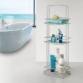 Tidy Onda fürdőszobai polc, Metaltex, 25x17x77 cm, fém / polytherm huzat, ezüst