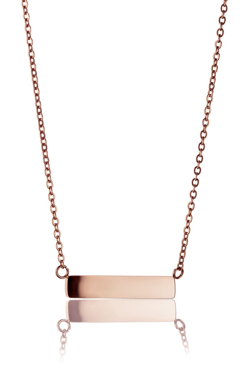 Lánc Medállal, Emily Westwood, Rose Gold Bar Necklace, Rozsdamentes Acél, Arany