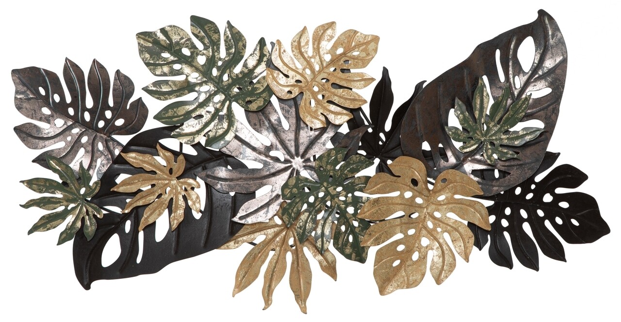 3d antique leaf fali dekoráció, mauro ferretti, 133x67 cm, vas