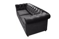 Oxford Chesterfield Kihúzható kanapé, 88x216x75 cm, 3 személyes, grafit szürke