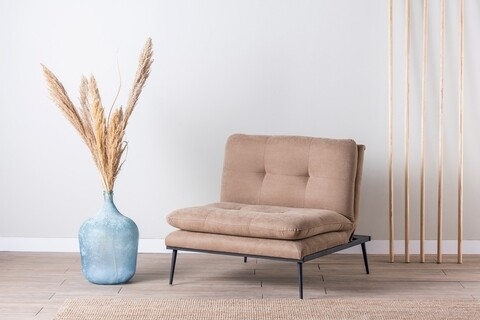 Martin Solo Kihúzható fotel, Futon,130x90 cm, fém, világosbarna