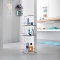 Tidy Onda fürdőszobai polc, Metaltex, 25x17x77 cm, fém / polytherm huzat, ezüst