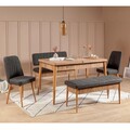 Vina 1053-2 Pad hátrésszel, Vella, Anthracite, Atlantic, 110x40x85 cm